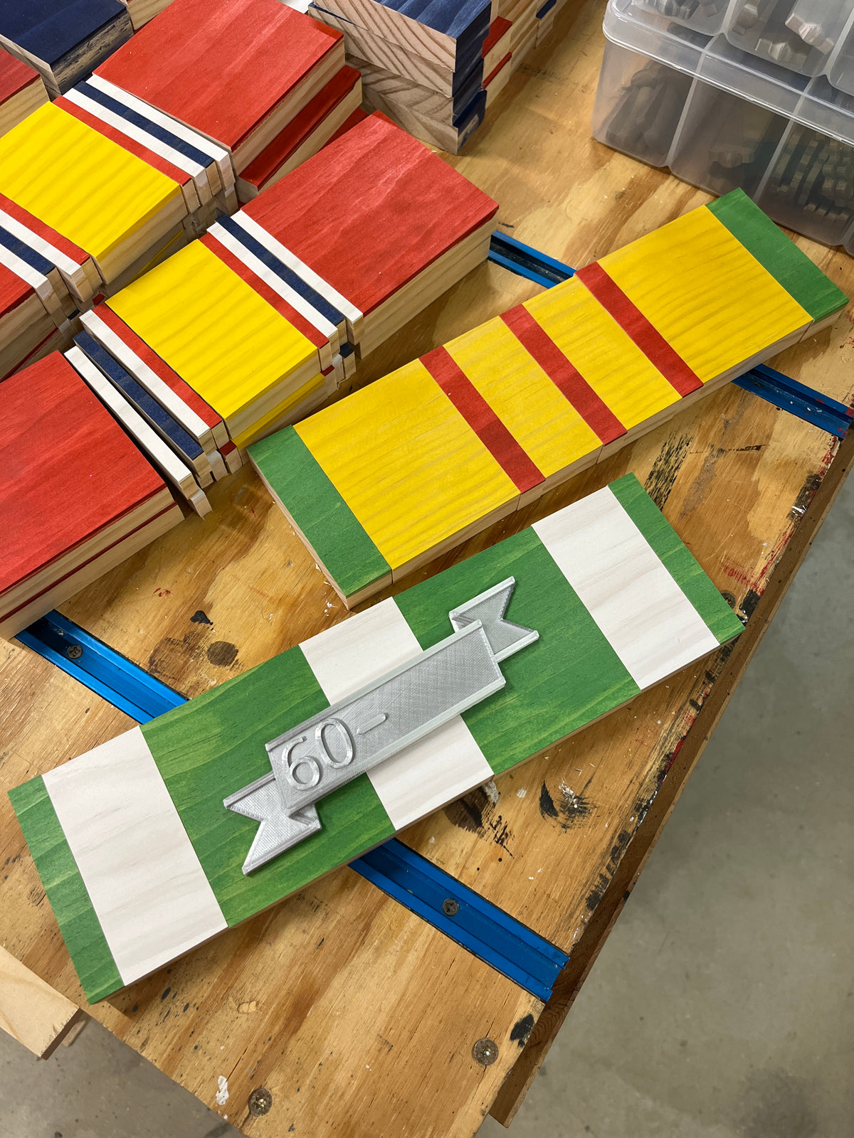 Pow Ribbon Rack RibbonRax - The ORIGINAL Sequential-grain Wooden Military Ribbon Rack!