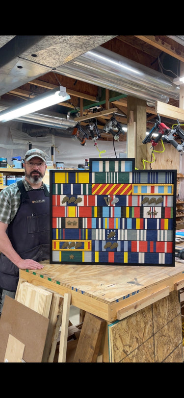 RibbonRax - The ORIGINAL Sequential-grain Wooden Military Ribbon Rack!